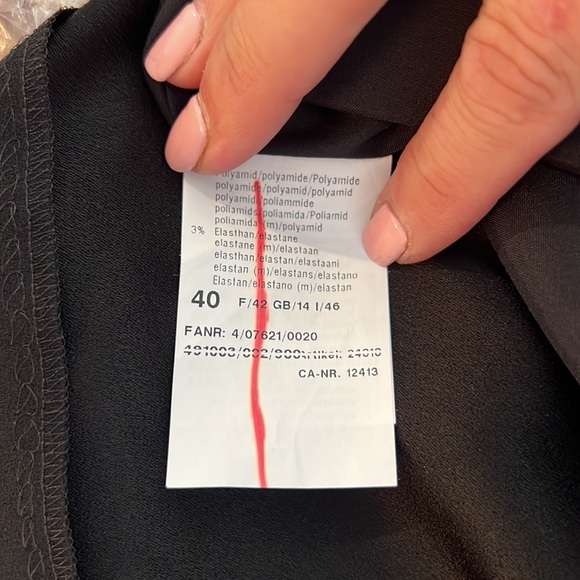 BASLER RUFFLE NECK BLACK DRESS - Picture 9 of 9